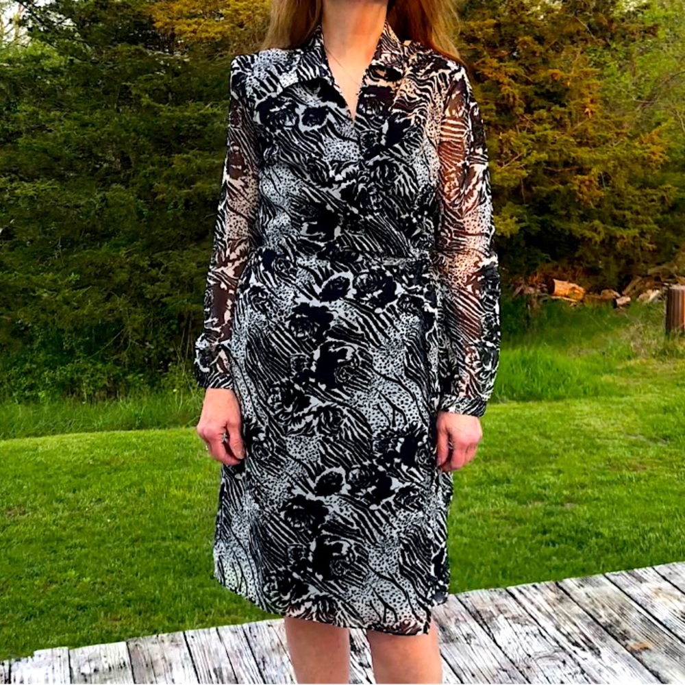 Fashion Street Vintage Chiffon Wrap Dress